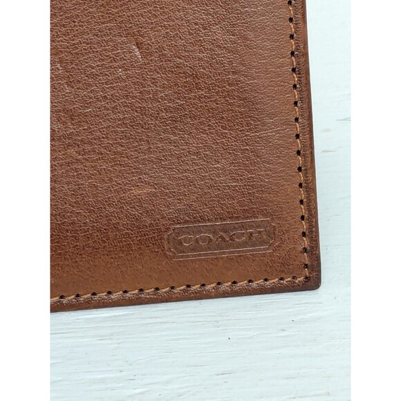 RARE! Vintage Coach Brown Leather Bifold Wallet Card Holder ID Compact Wallet - Picture 2 of 7